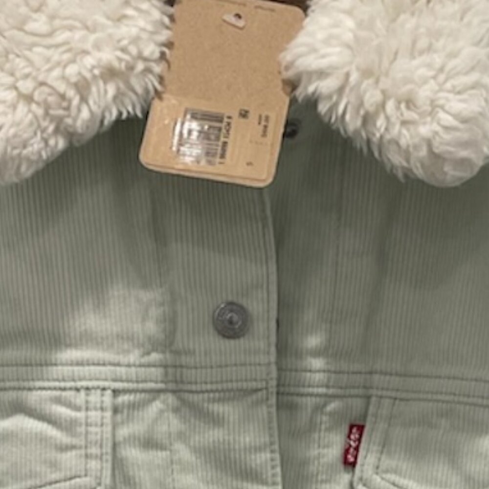 LEVI'S Women's Corduroy Sherpa Baby Baggy Trucker Jacket - Picture 5 of 5